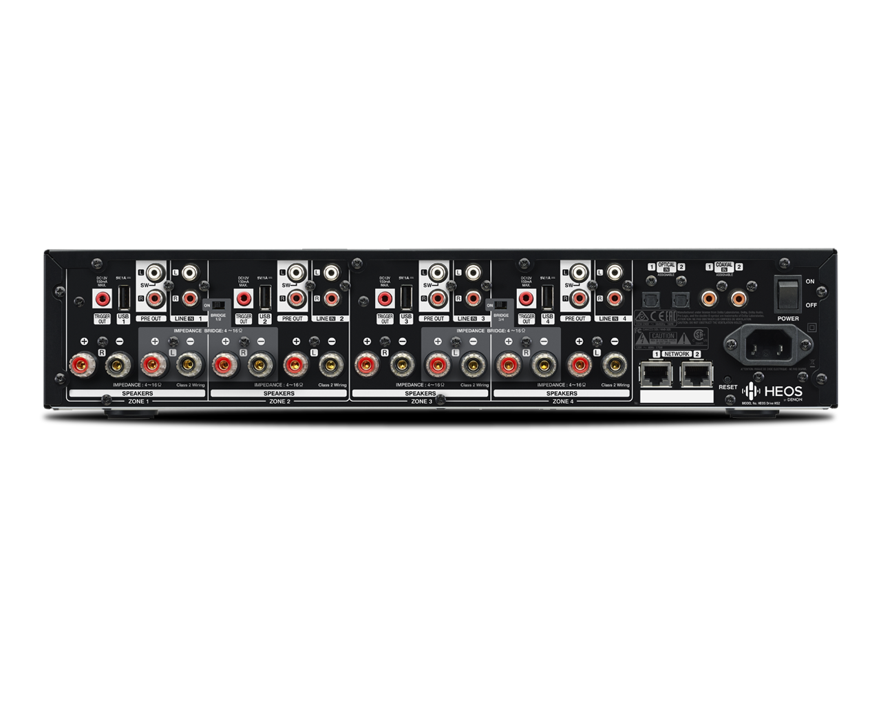 Denon HEOS Drive HS2 4 Zone Wireless Network Streaming Amplifier