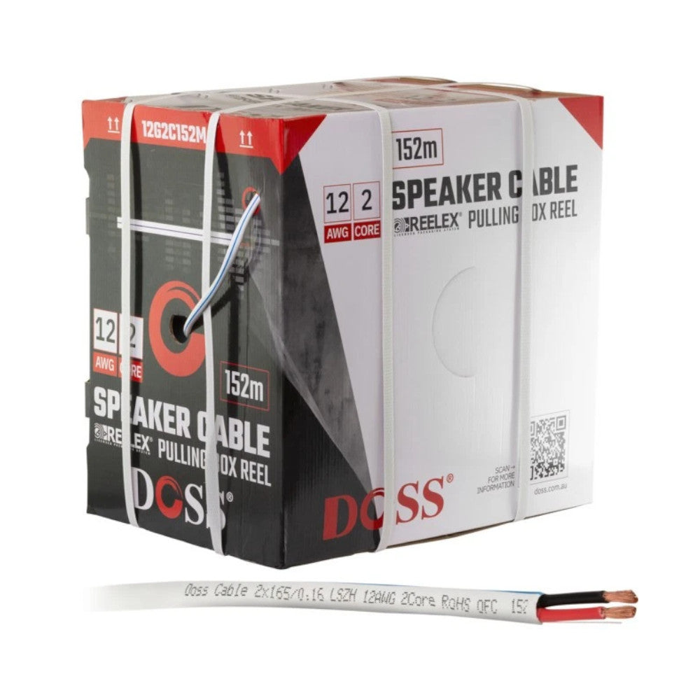 Doss 2 Core 12AWG Speaker Cable 152m Drum