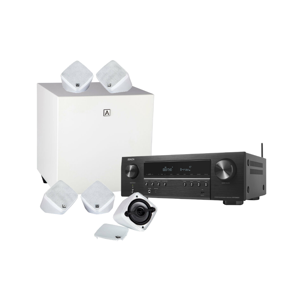 Package 1: Denon AVR-X250BT & Accent Acoustics Hide & Seek 5.1