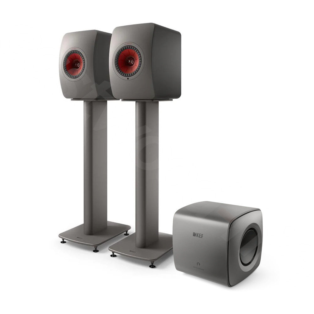KEF LS50 Wireless II Speakers & KC62 Subwoofer & S2 Stands Bundle