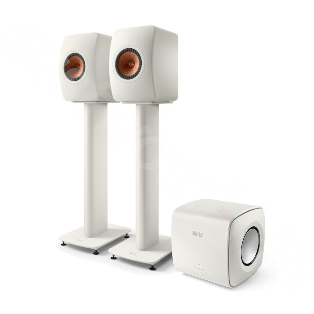 KEF LS50 Wireless II Speakers & KC62 Subwoofer & S2 Stands Bundle