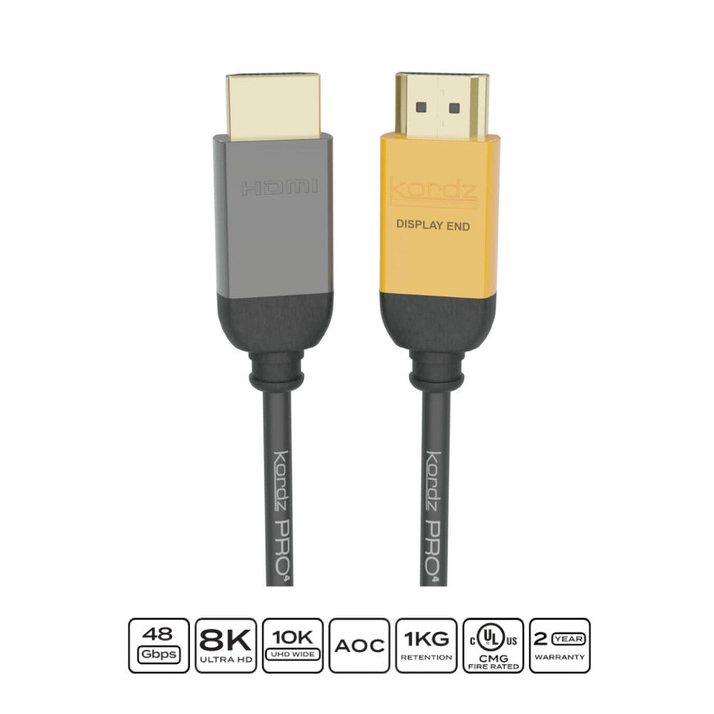 Kordz PRO4 48Gbps Active Optical HDMI Cable
