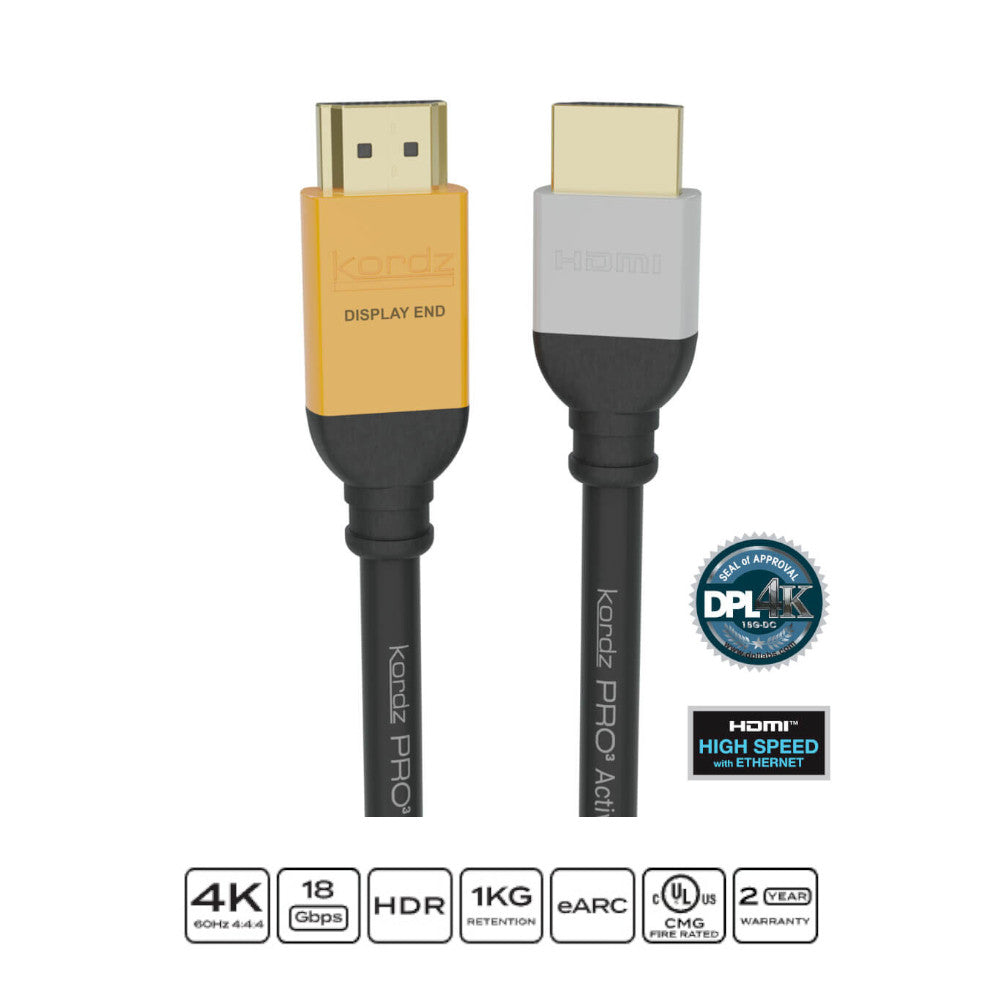 Kordz PRO3 Active Copper HDMI Cable