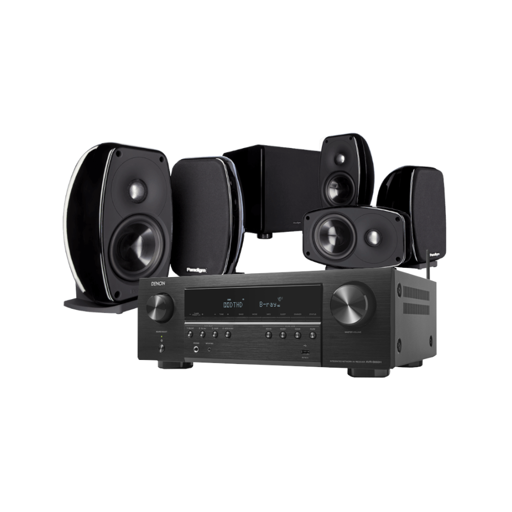 Package 3: Denon AVR-X250BT & Paradigm Cinema 100CT 5.1