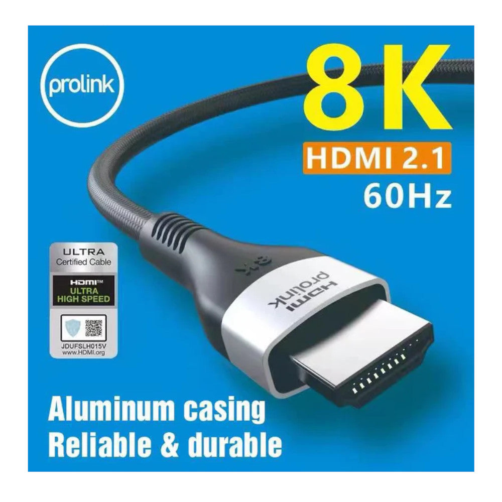 Prolink 8K Ultra High Speed Certified HDMI 2.1 Cable - 48GBPS