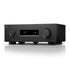 AV receiver front angled shot of RX500 screen buttons, USB input and volume dial
